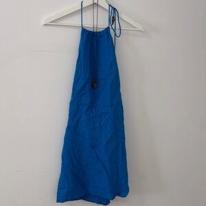 Gorgeous Cobalt Linen-Blend Halter Dress from Mango - Never Worn!